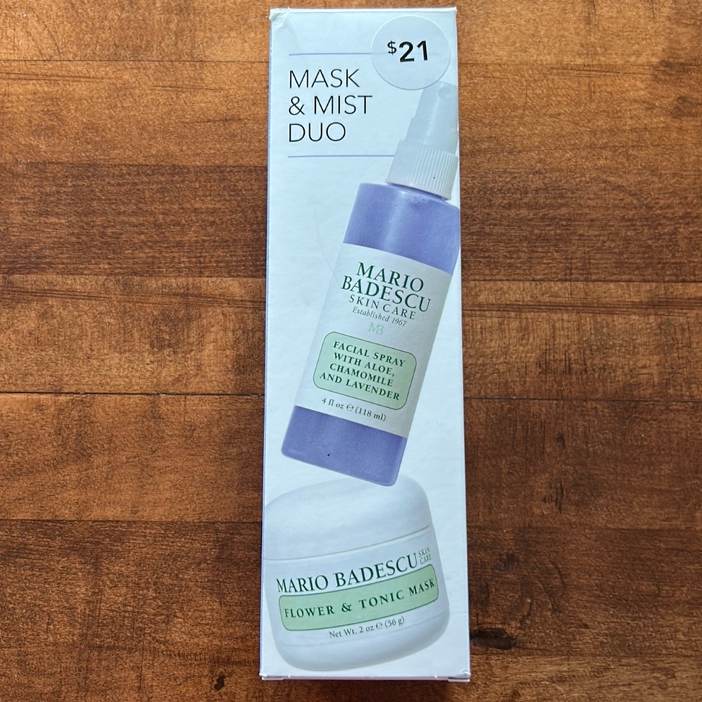 Facial spray and mask